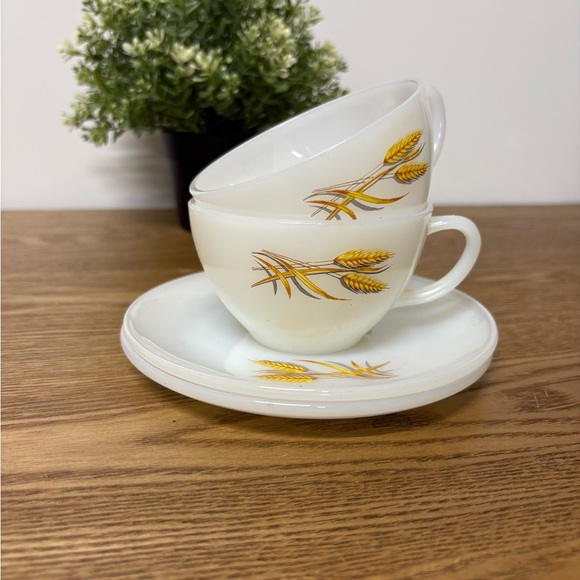 Vintage | Fire King Cups and Saucers - Picture 2 of 4
